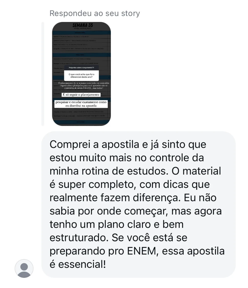 Relato sobre organização da rotina de estudos